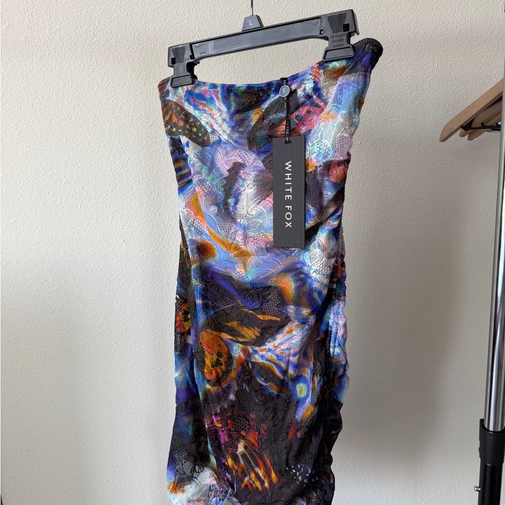 White Fox Multicolor Abstract Dress